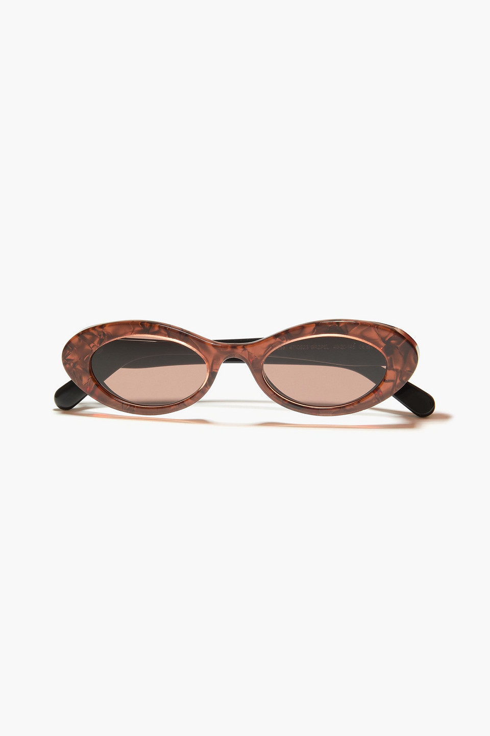 zimmermann - oval-frame marbled acetate sunglasses - brown - onesize