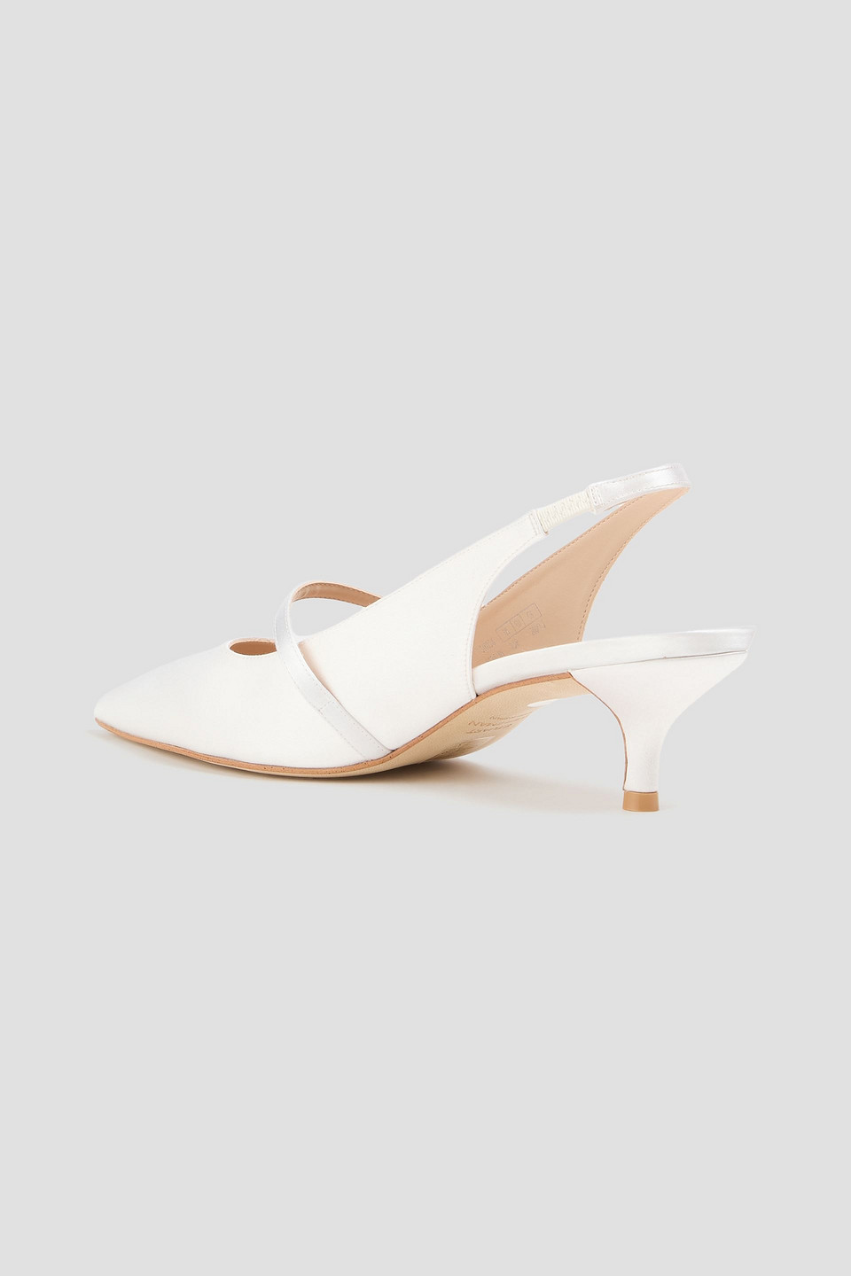  Stuart Weitzman - Slingback-mary-jane-pumps „aura 50“ Aus Satin Mit Kristallverzierung - Weiß - Us 9 
