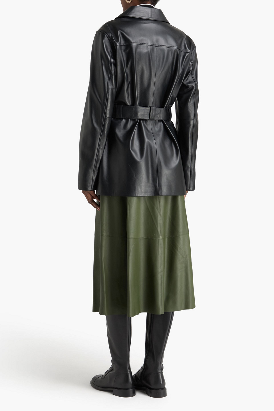  Bally - Lederjacke Mit Gürtel - Schwarz - It 36 