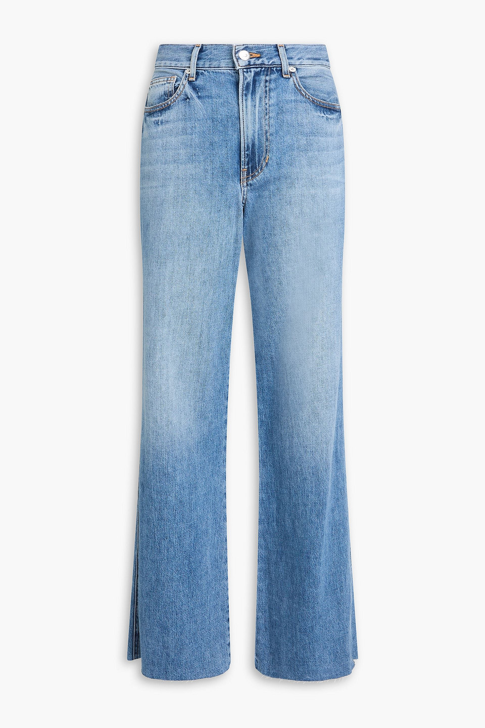 Veronica Beard Kasey Mid-rise Wide-leg Jeans In Blue