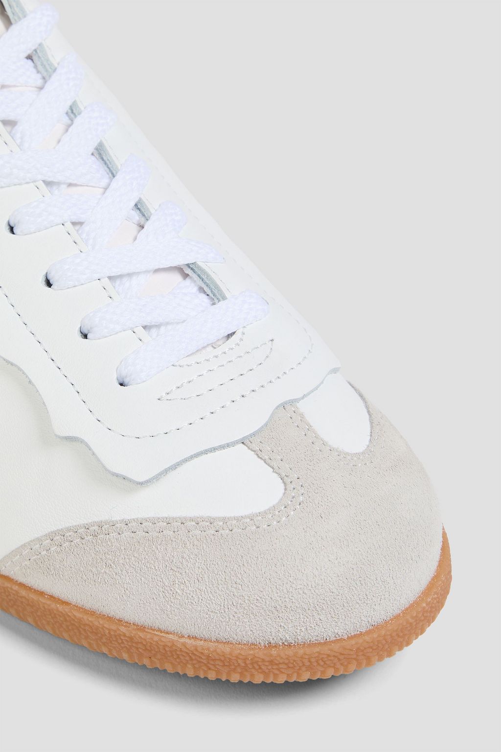 MAISON MARGIELA Featherlight suede-trimmed leather sneakers | THE