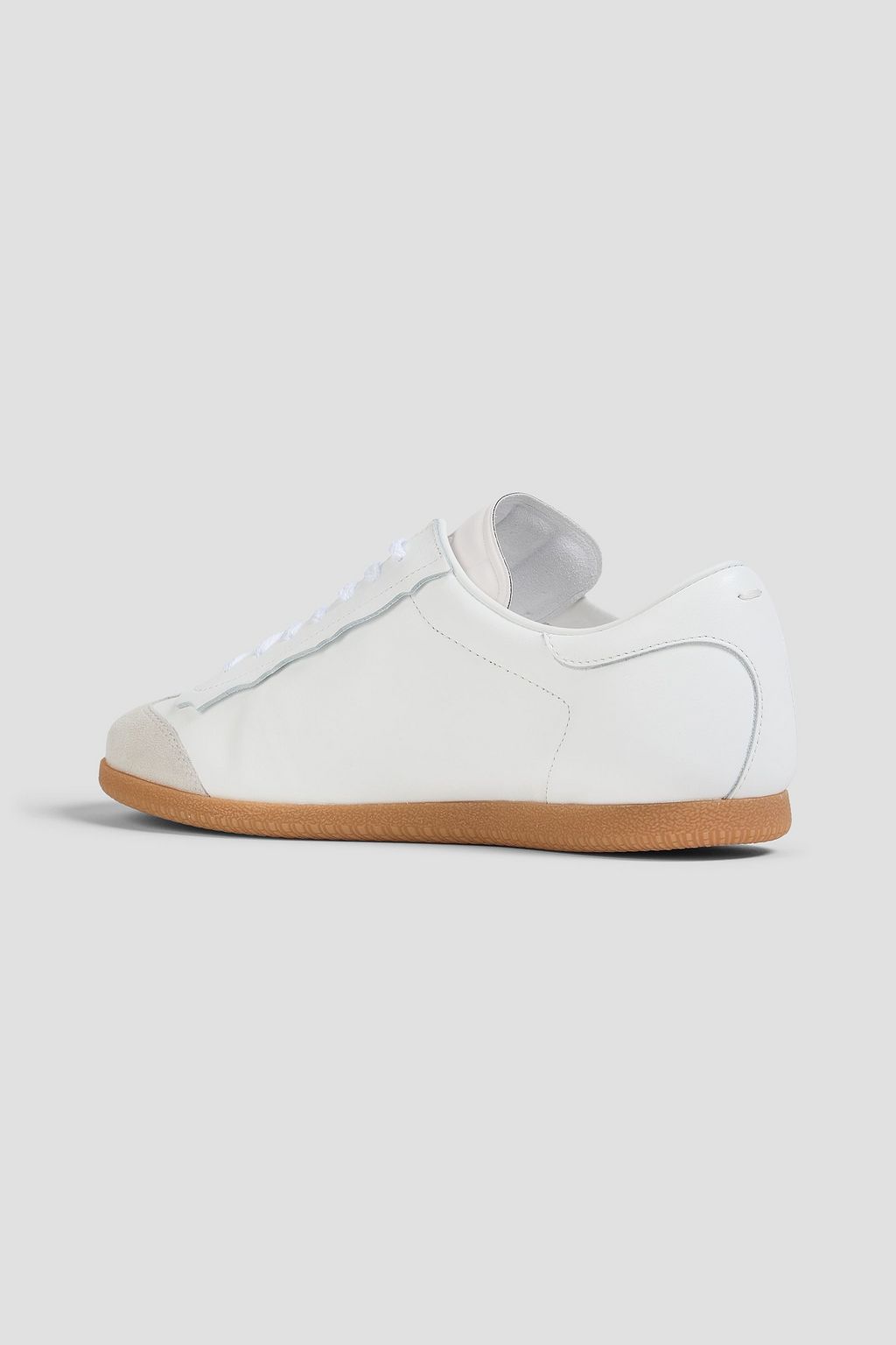 MAISON MARGIELA Featherlight suede-trimmed leather sneakers | THE