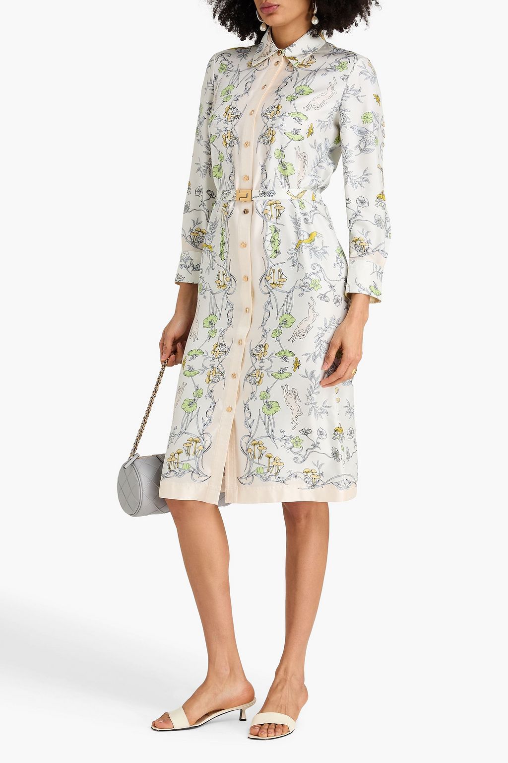 tory burch silk midi dress Tory Burch Women's Flared Cotton Silk Dress in Bay Blue, size 8