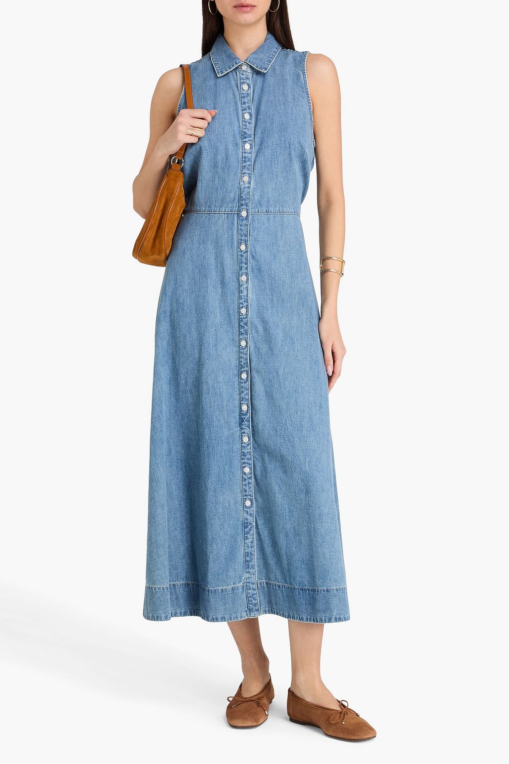 VERONICA BEARD Fuller denim midi shirt dress | THE OUTNET VERONICA BEARD Fuller denim midi shirt dress | THE OUTNET