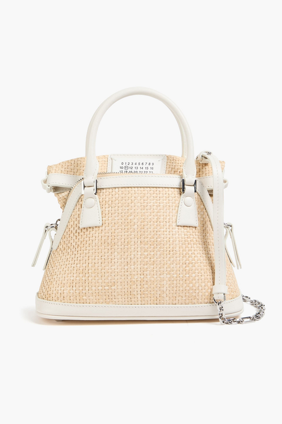 maison margiela - 5ac classique leather and faux straw tote - neutral - onesize