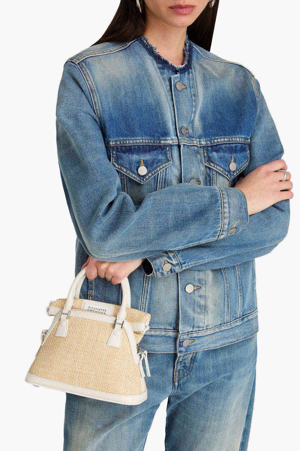 MAISON MARGIELA 5AC Classique leather and faux straw tote | THE OUTNET