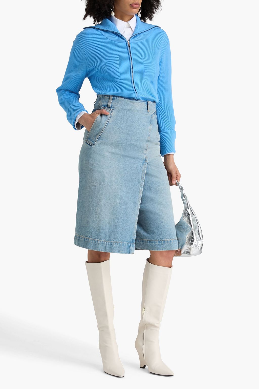 【未使用】THE TOE Peckham Jacket + Skirt VICTORIA BECKHAM Faded denim skirt | THE OUTNET