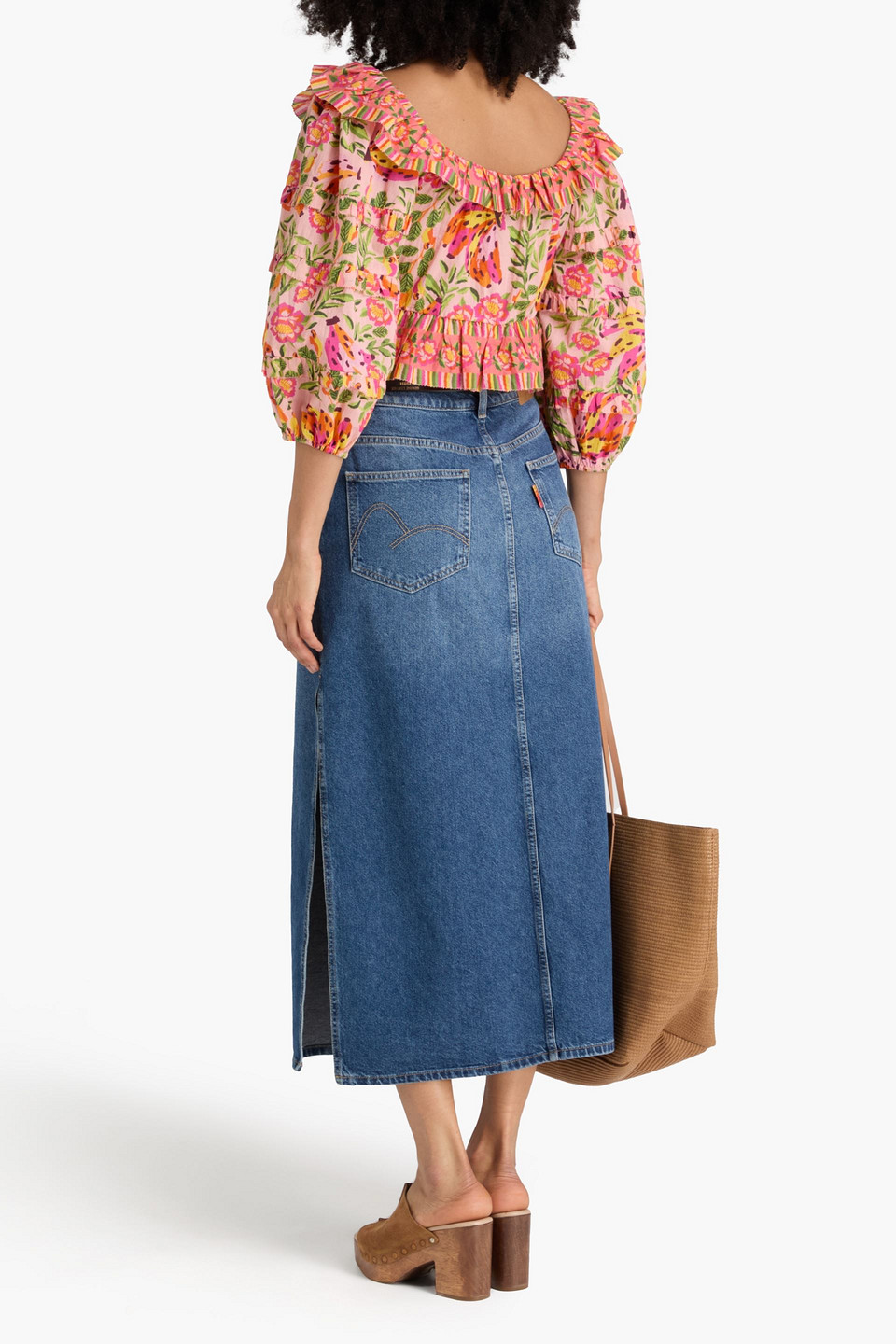  Farm Rio - Midirock Aus Denim - Blau - 25 