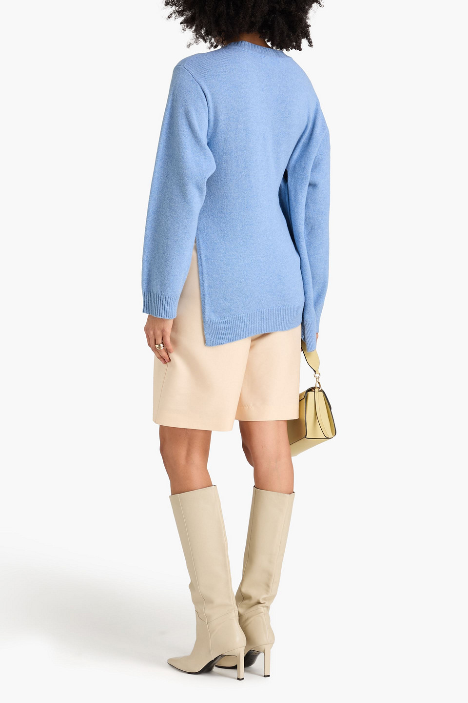  Victoria Beckham - Pullover Aus Wolle Mit Raffungen - Blau - S 