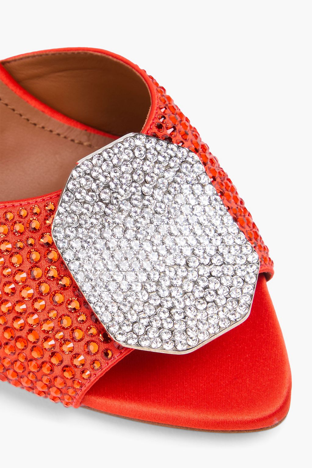 MALONE SOULIERS حذاء ميول "جوسيا" من الساتان مزين بالكريستال