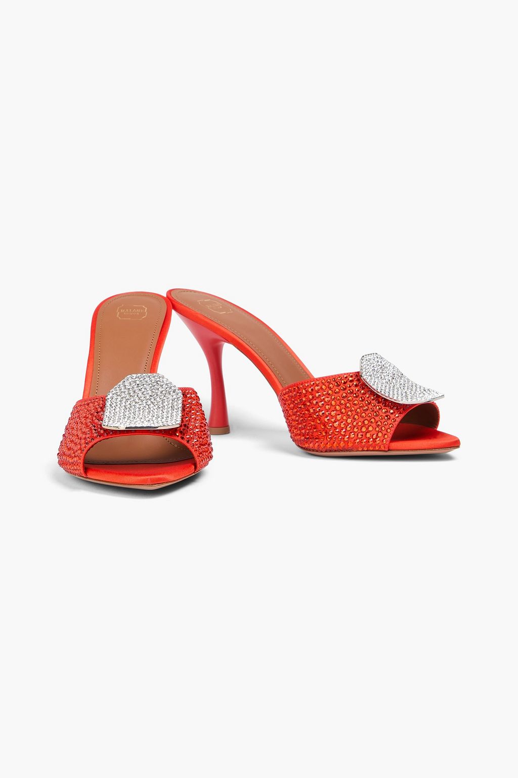 MALONE SOULIERS حذاء ميول "جوسيا" من الساتان مزين بالكريستال