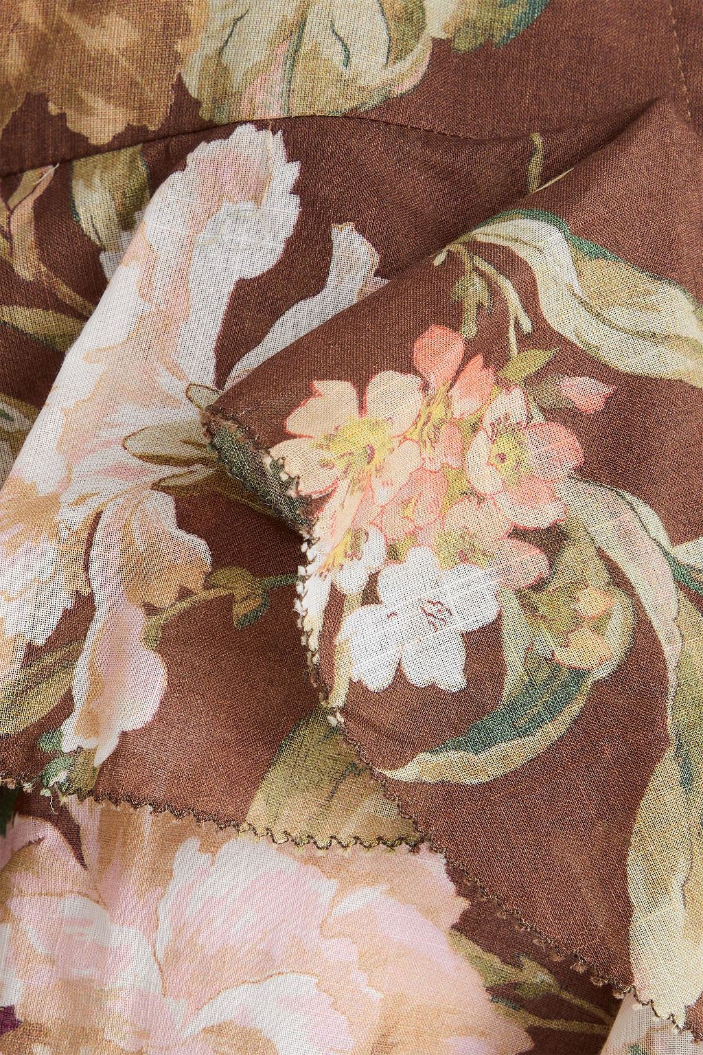 ZIMMERMANN Ruffled floral-print cotton-voile top | THE OUTNET