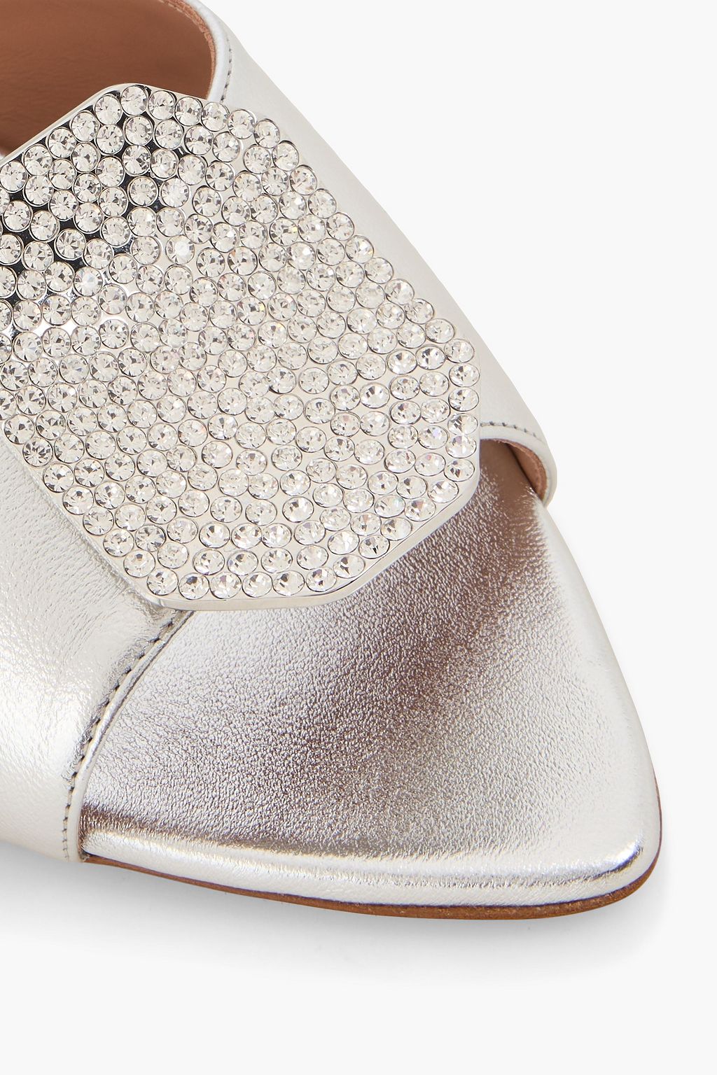 MALONE SOULIERS Joslyn crystal-embellished metallic leather mules