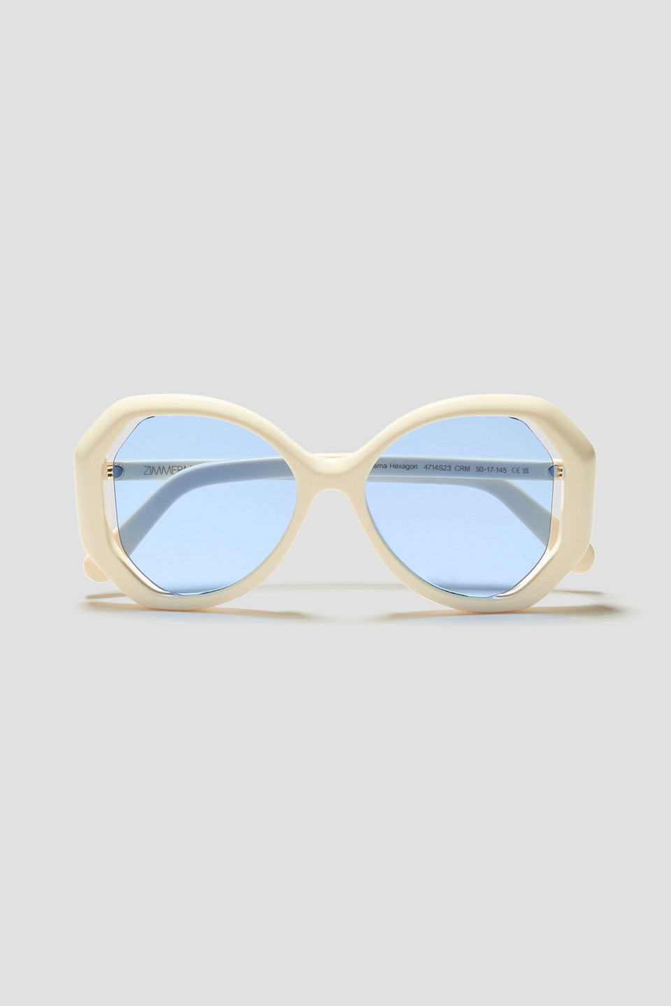 zimmermann - hexagon-frame acetate sunglasses - white - onesize