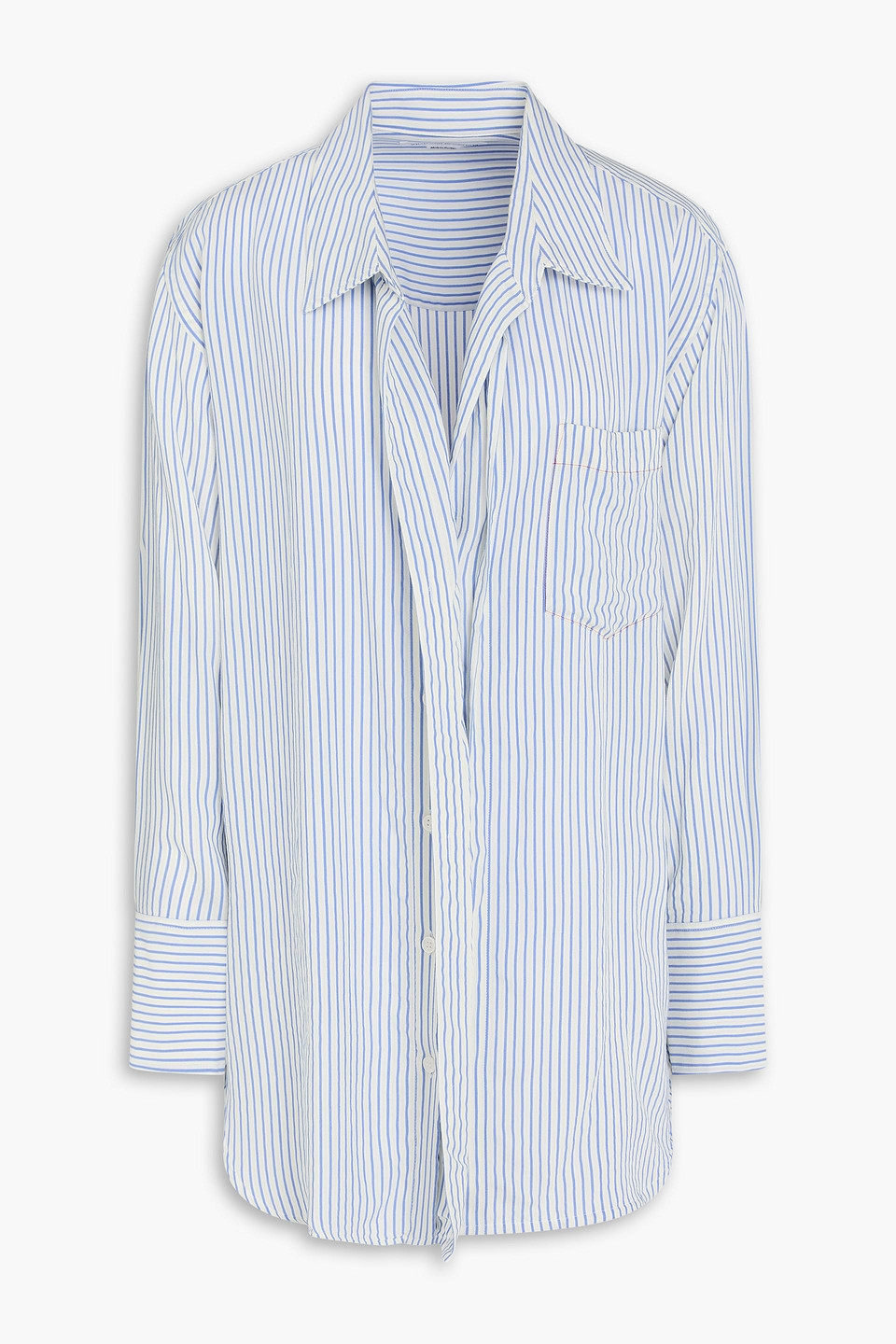 victoria beckham - striped woven shirt - blue - uk 12
