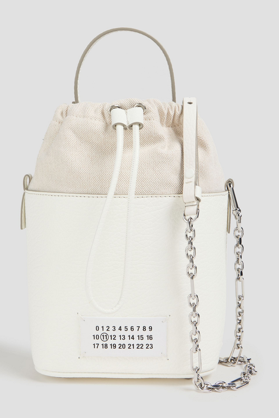 maison margiela - 5ac canvas and leather bucket bag - white - onesize