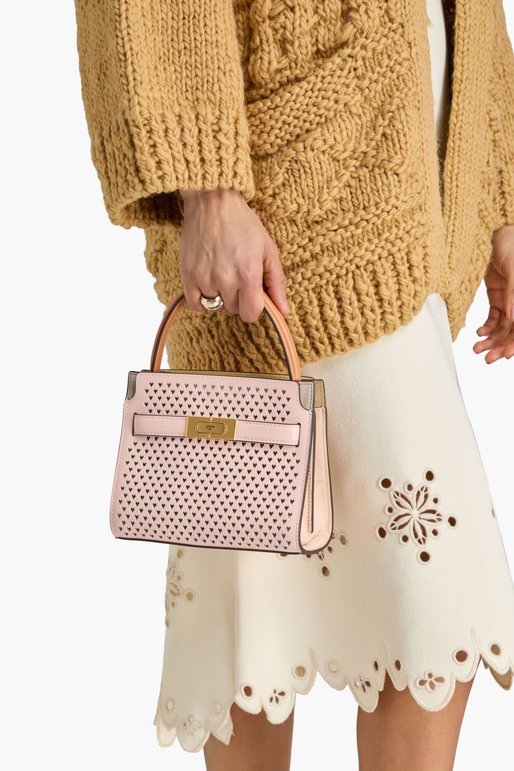 TORY BURCH Lee laser-cut leather tote | THE OUTNET