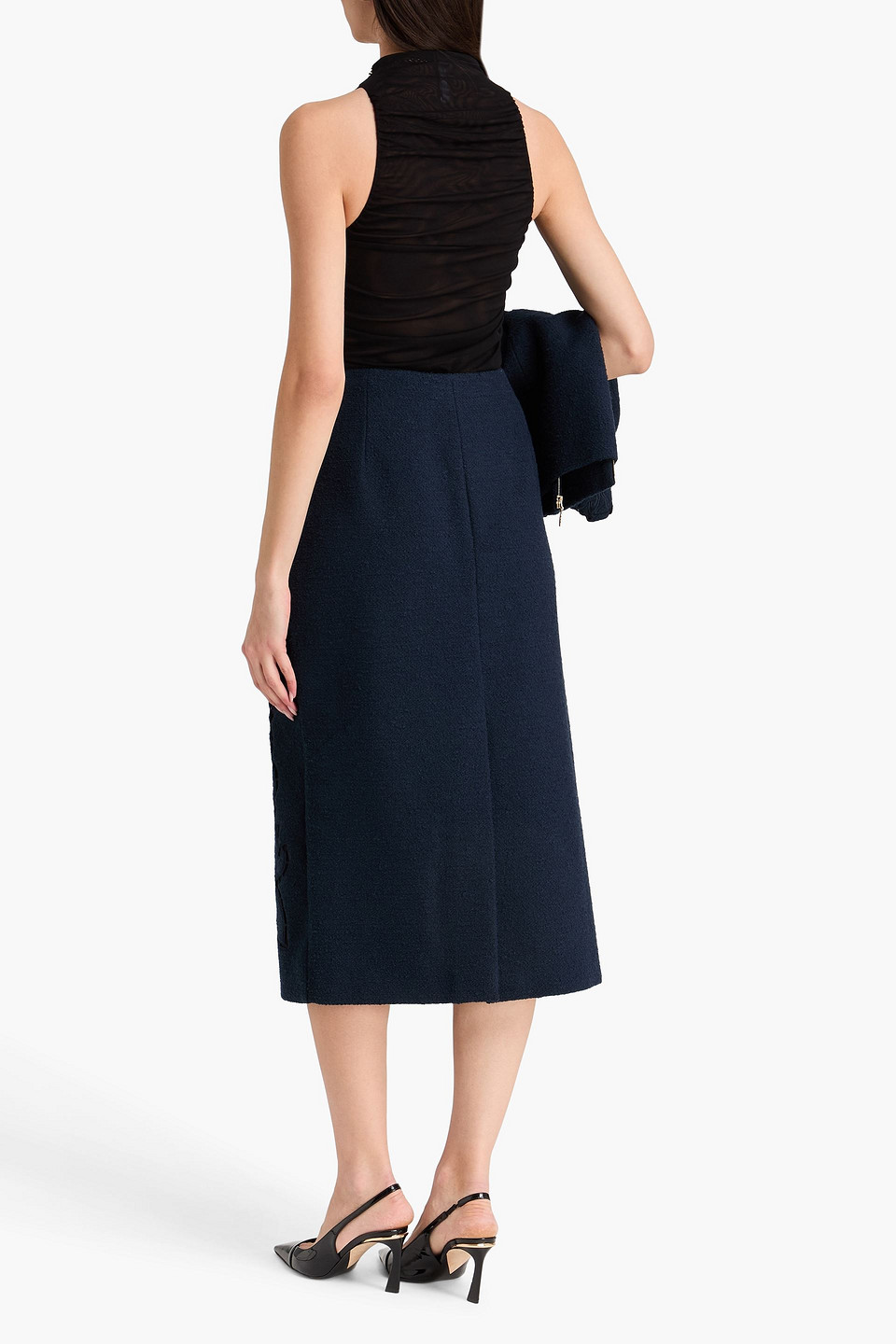  Oscar De La Renta - Rock Aus Bouclé Aus Einer Baumwollmischung Mit Details Im Hohlstich - Blau - Us 6 