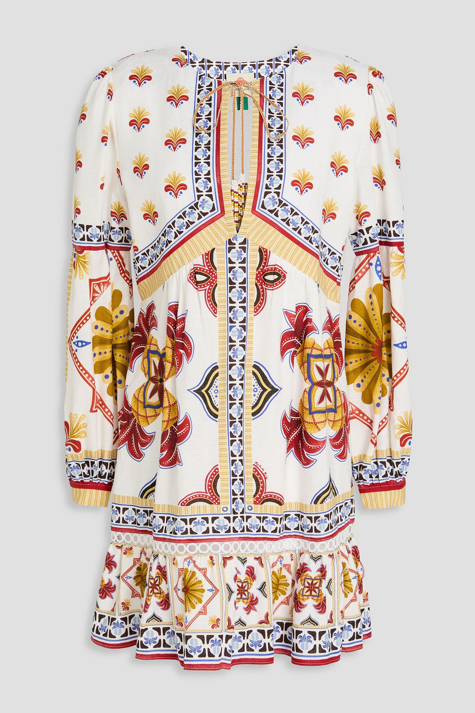 Farm Rio Printed Linen-blend Mini Dress In Multi