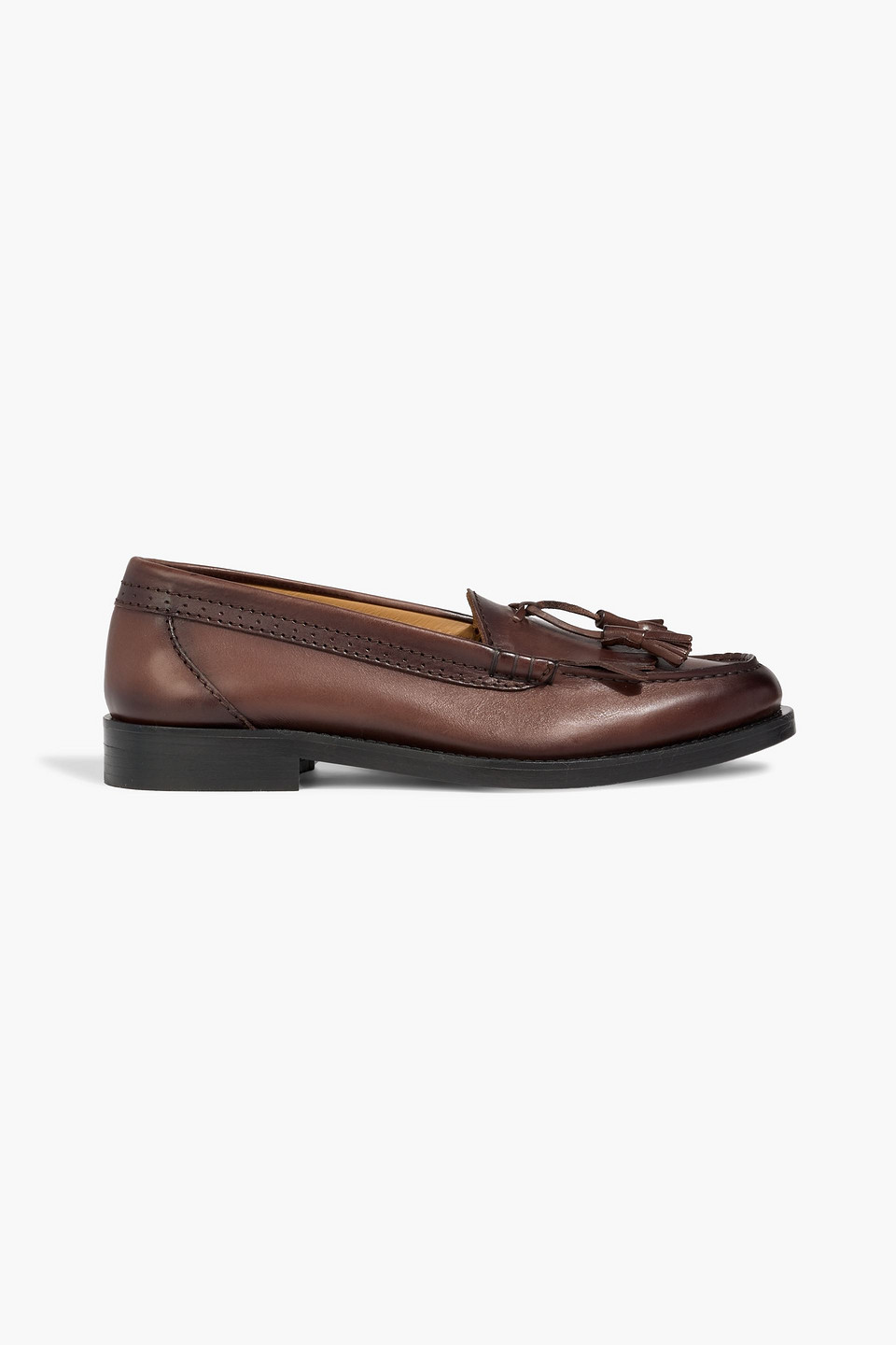 paul smith - brill fringed leather loafers - brown - uk 8