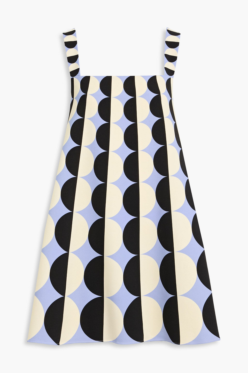 oscar de la renta - printed wool-blend crepe mini dress - blue - s