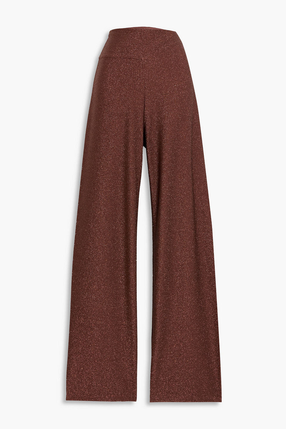 johanna ortiz - hechizo de henna metallic stretch-knit wide-leg pants - metallic - us 6