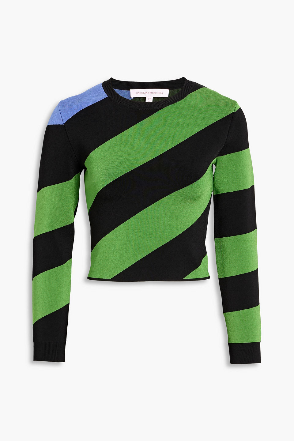 carolina herrera - striped stretch-knit top - green - m