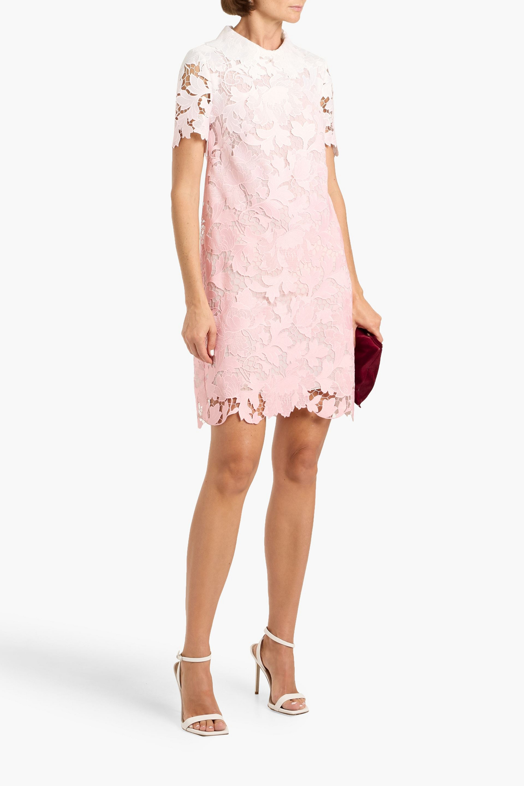 Oscar de la Renta Dégradé guipure lace mini dress