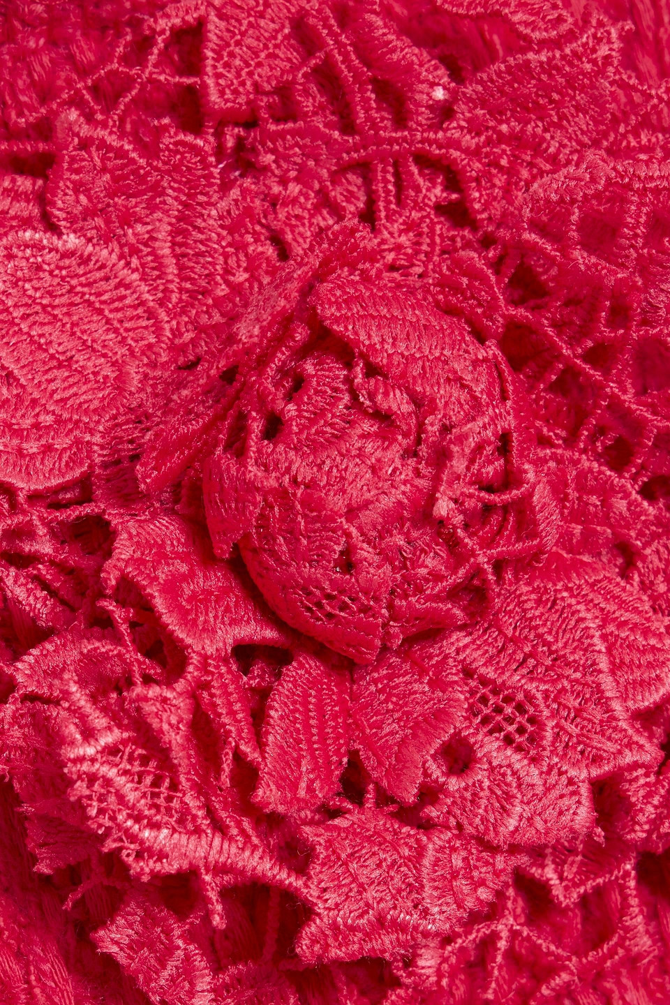 Oscar De La Renta Floral-appliquéd Wool-blend Tweed Mini Dress In Red