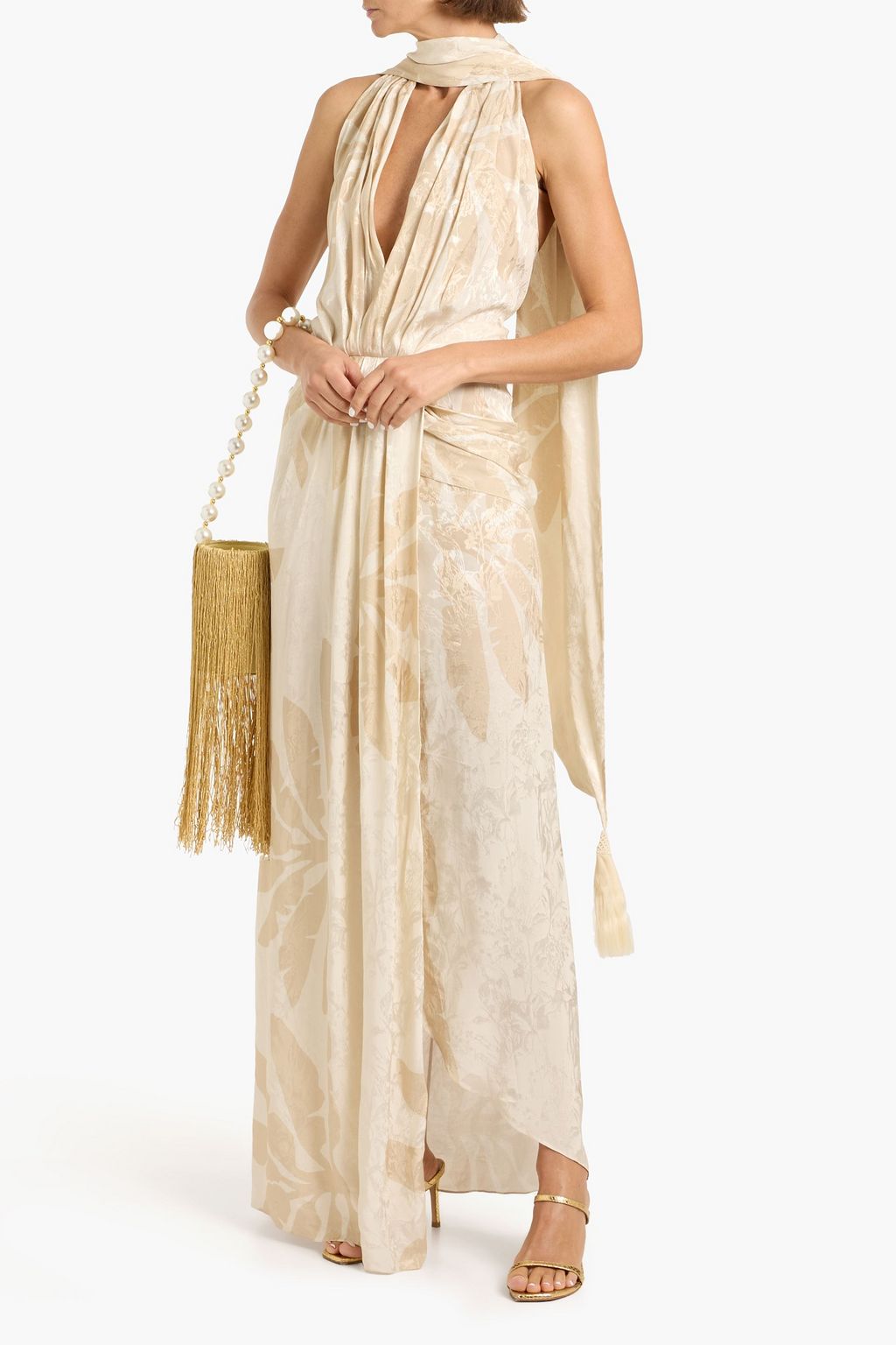 JOHANNA ORTIZ Summer Counts draped satin-jacquard maxi dress | THE OUTNET JOHANNA ORTIZ Summer Counts draped satin-jacquard maxi dress | THE OUTNET