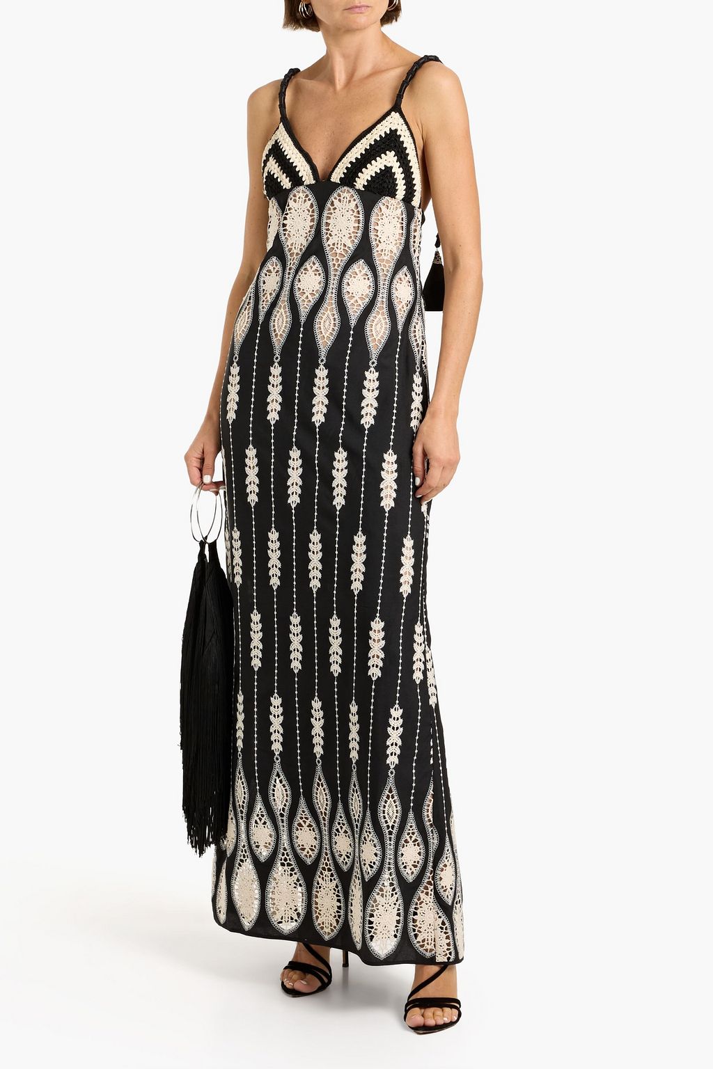 JOHANNA ORTIZ Leaving Tradition tasseled crocheted lace maxi dress