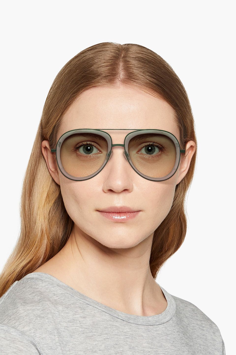  Zimmermann - Pilotensonnenbrille Aus Metall - Grün - Onesize 