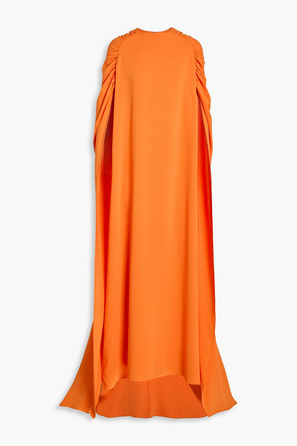 oscar de la renta - cape-effect silk-blend crepe gown - orange - m