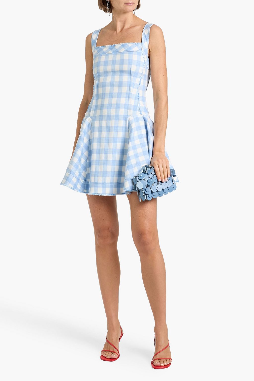 SIMKHAI Hannalie gingham woven mini dress