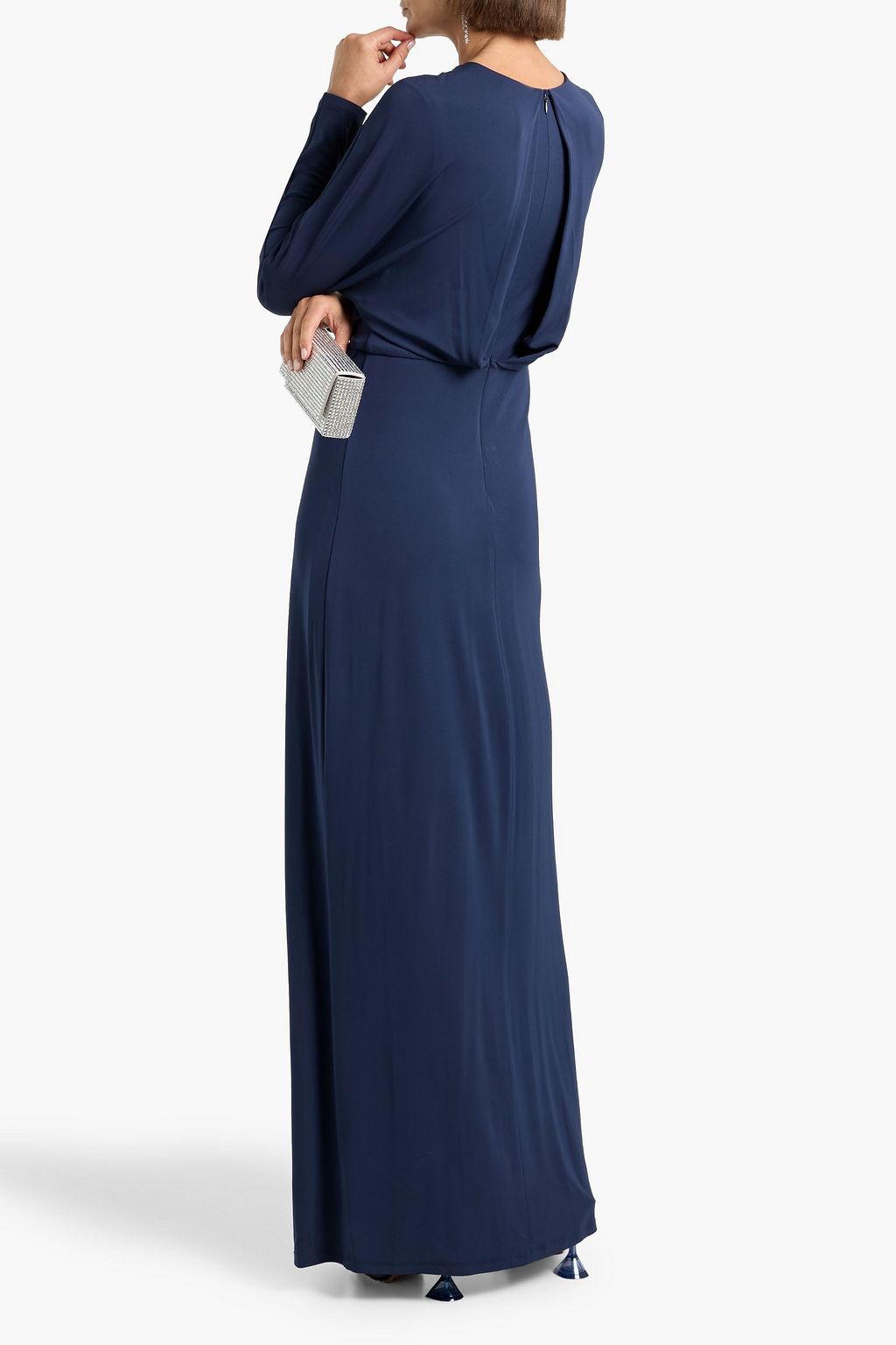 SIMKHAI Maisie ring-embellished draped stretch-jersey maxi dress