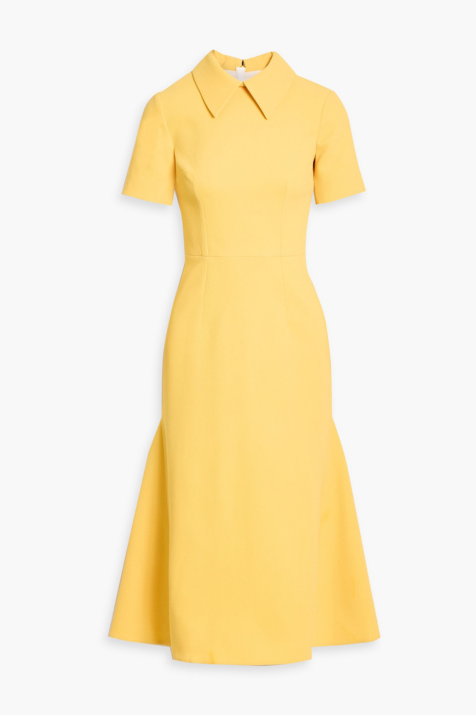 Emilia Wickstead Eman Crepe Midi Shirt Dress In Yellow