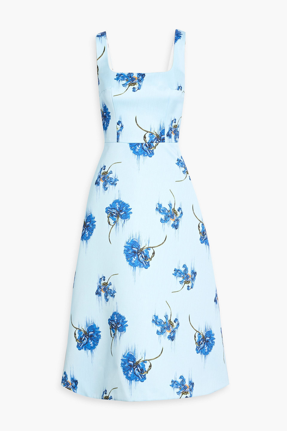 emilia wickstead - shiloh floral-print crepe midi dress - blue - uk 12