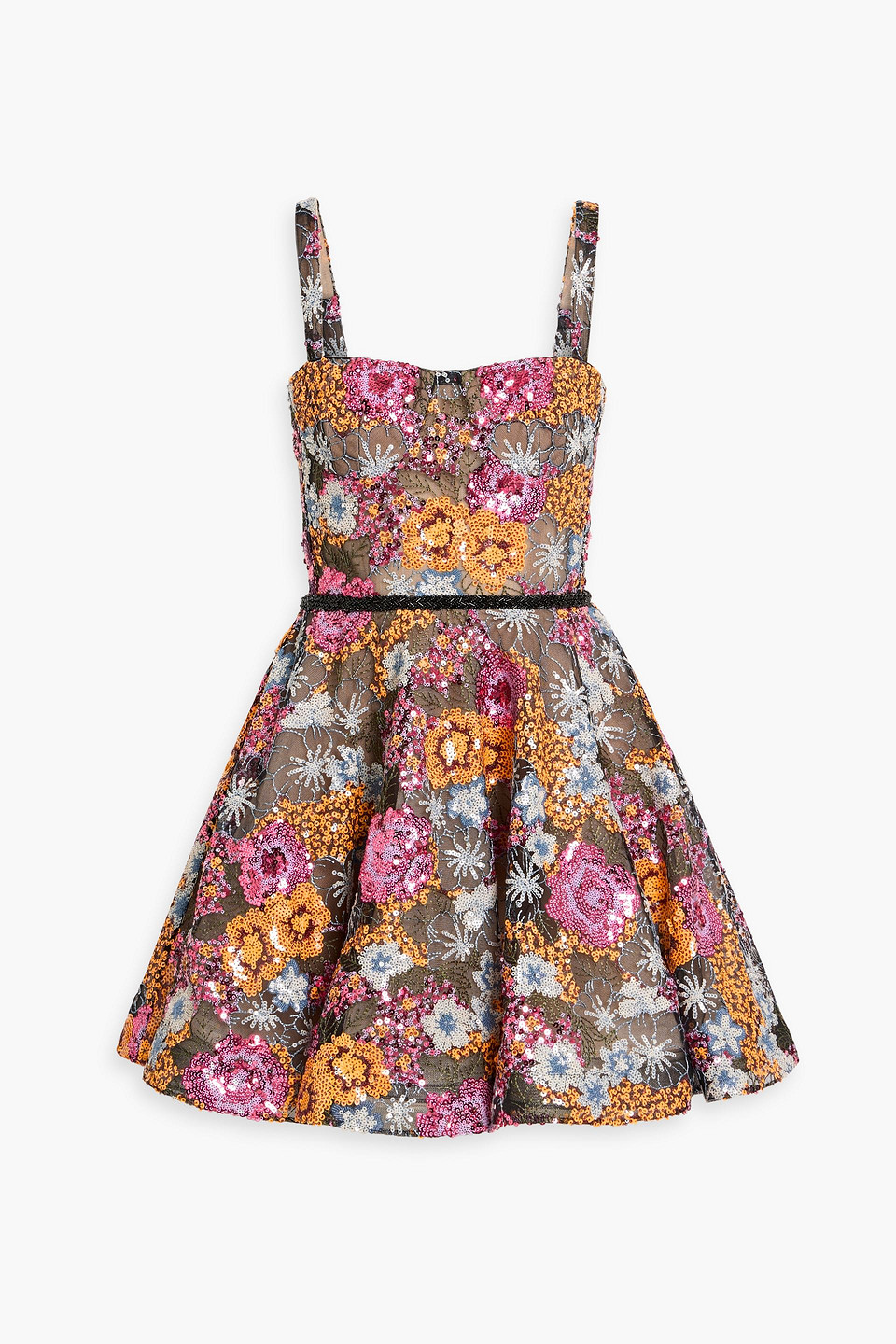bronx and banco - mademoiselle embellished tulle mini dress - pink - uk 6