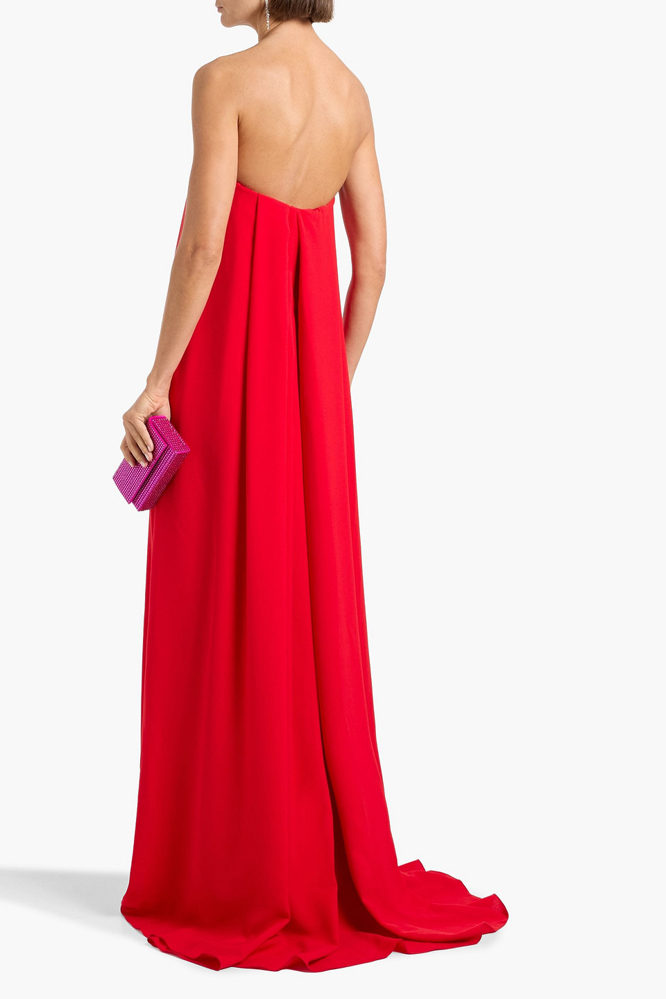 Carolina Herrera Strapless Crepe Gown In Red