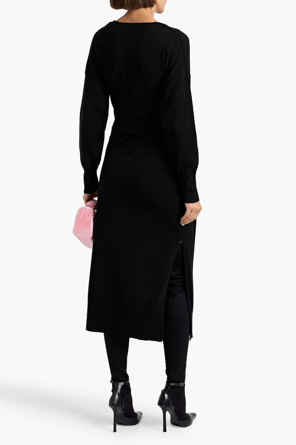 SIMKHAI Skyla wrap-effect knitted midi dress