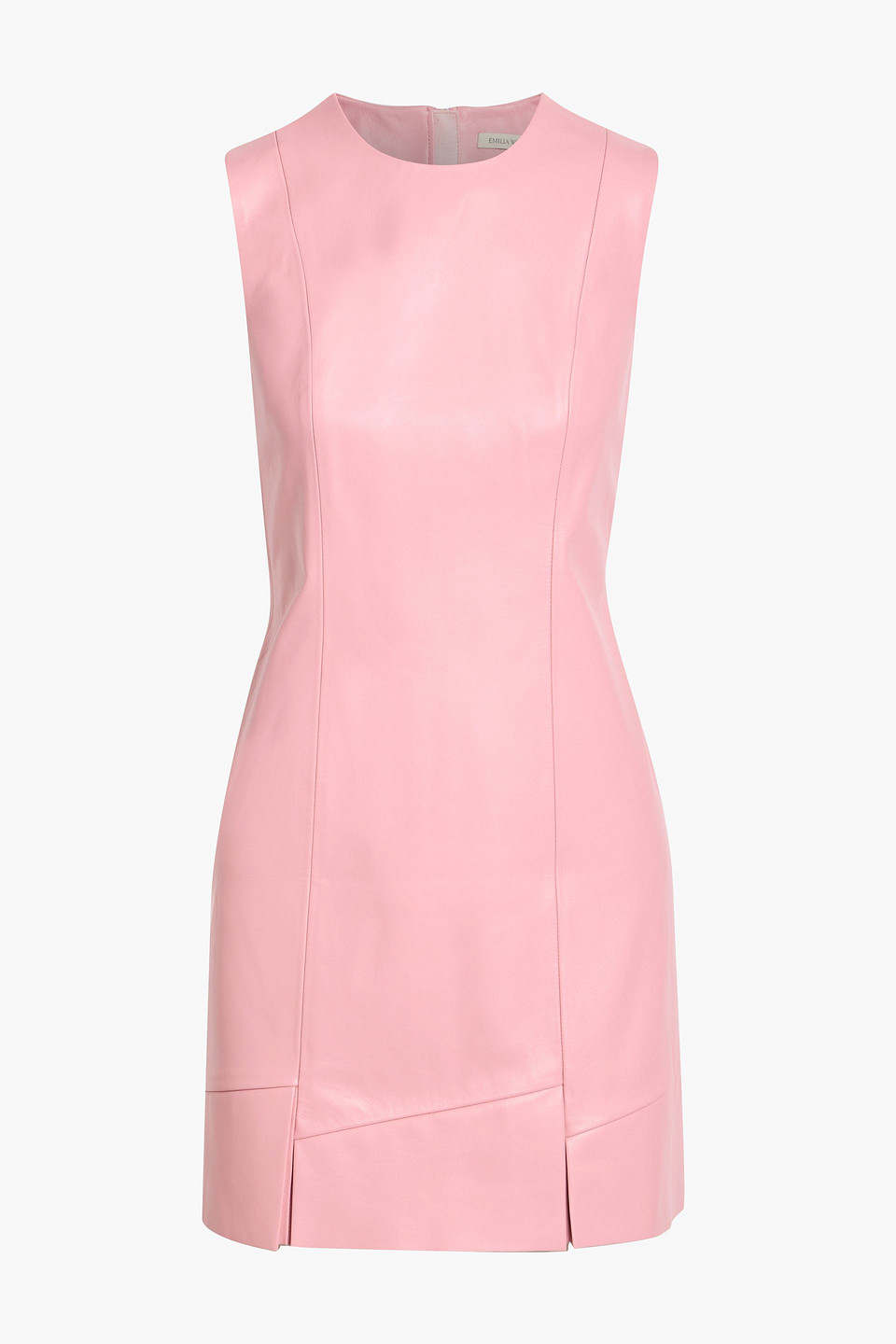 Emilia Wickstead Cannie Pleated Leather Mini Dress In Pink