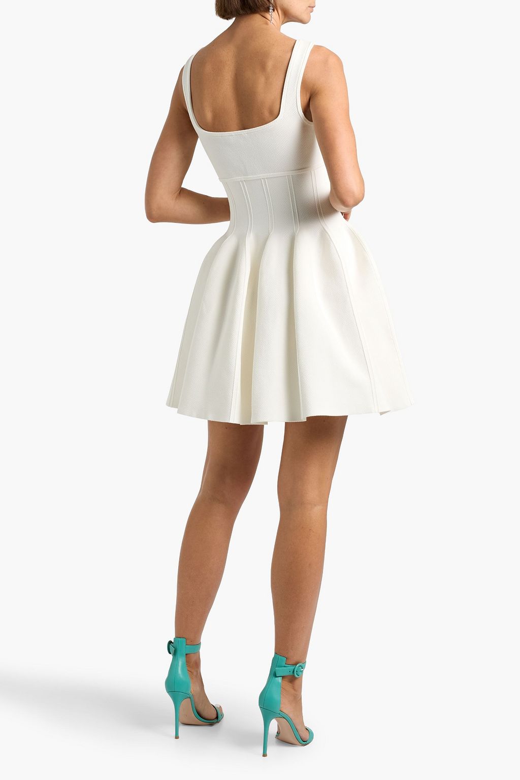 SIMKHAI Elektra pleated stretch-knit mini dress