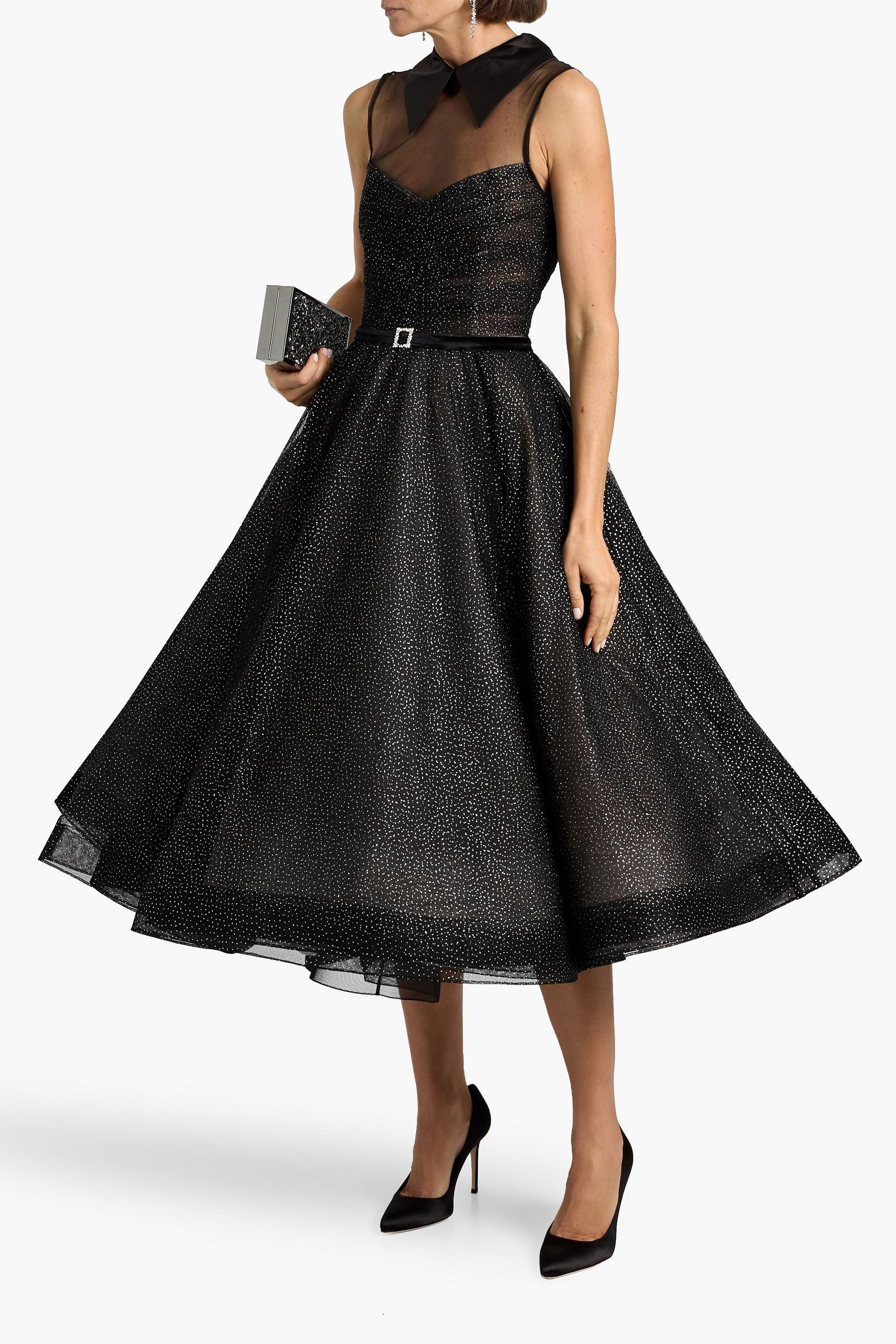 bronx and banco formal dress Petite Short Sleeve Long Black Formal Dress with Belt– PromGirl