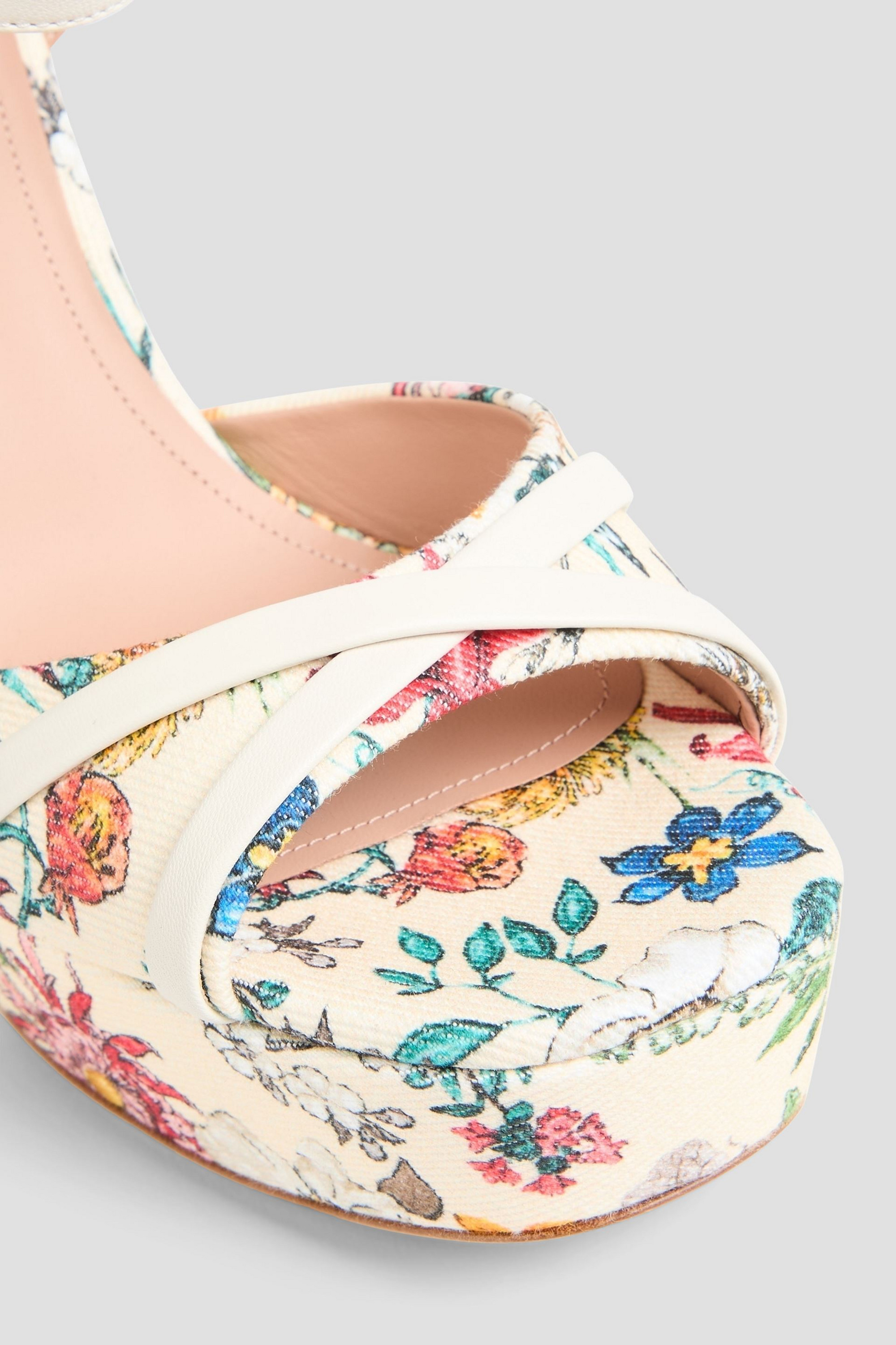Malone Souliers Keaton floral-print faille platform sandals