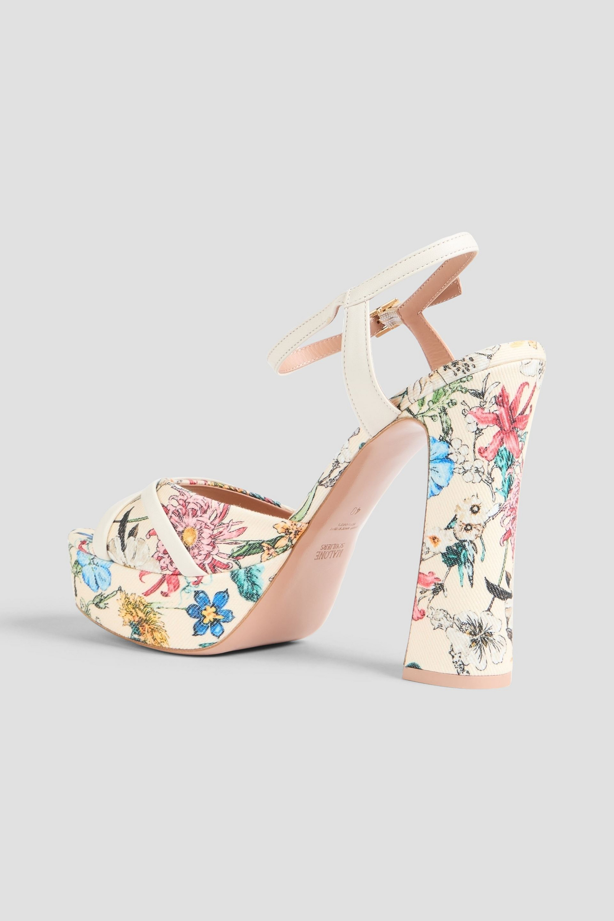 Malone Souliers Keaton floral-print faille platform sandals