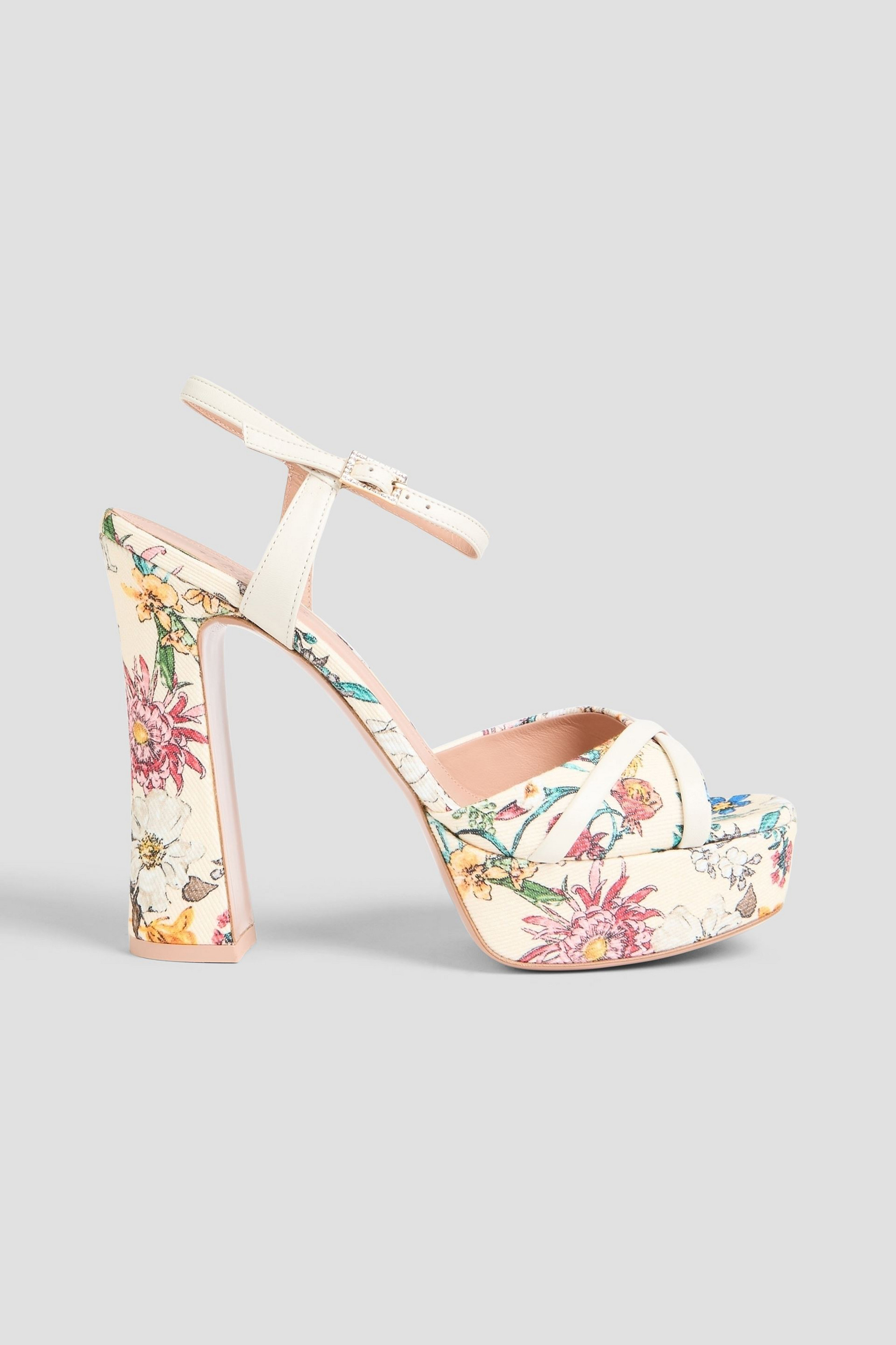 Malone Souliers Keaton floral-print faille platform sandals