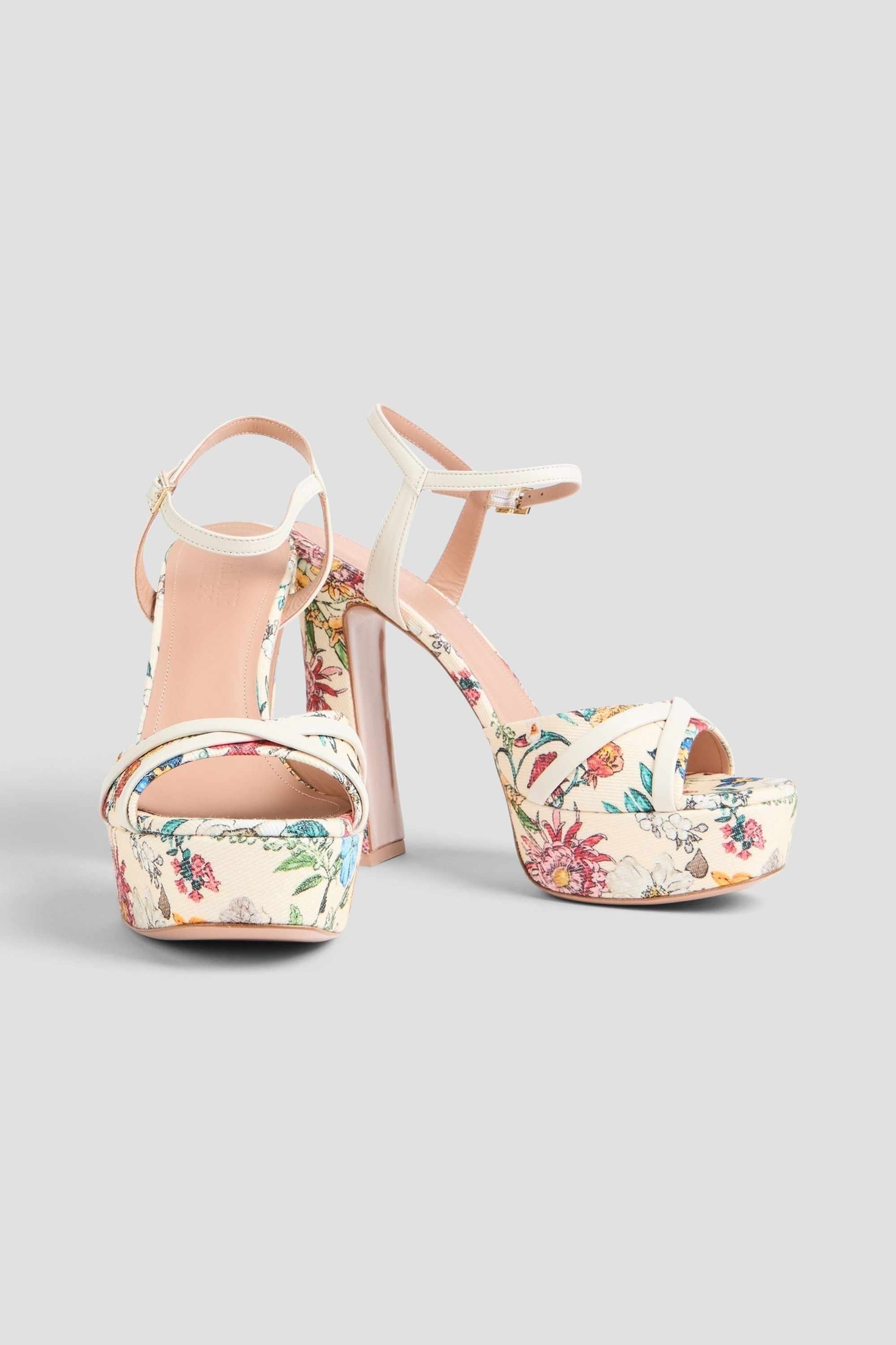 Malone Souliers Keaton floral-print faille platform sandals