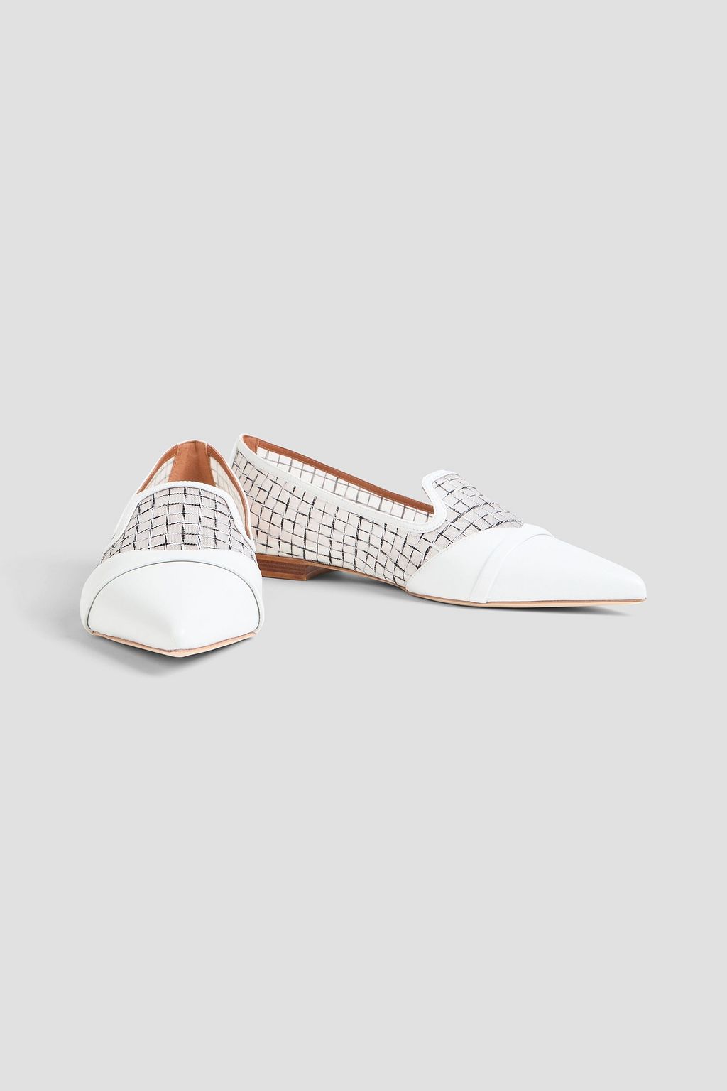MALONE SOULIERS Romy leather and shell point-toe flats
