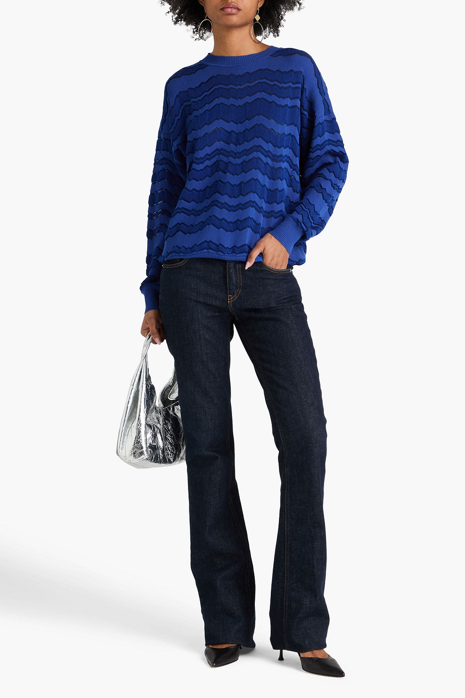  Missoni - Strickpullover In Häkeloptik - Blau - Xs 