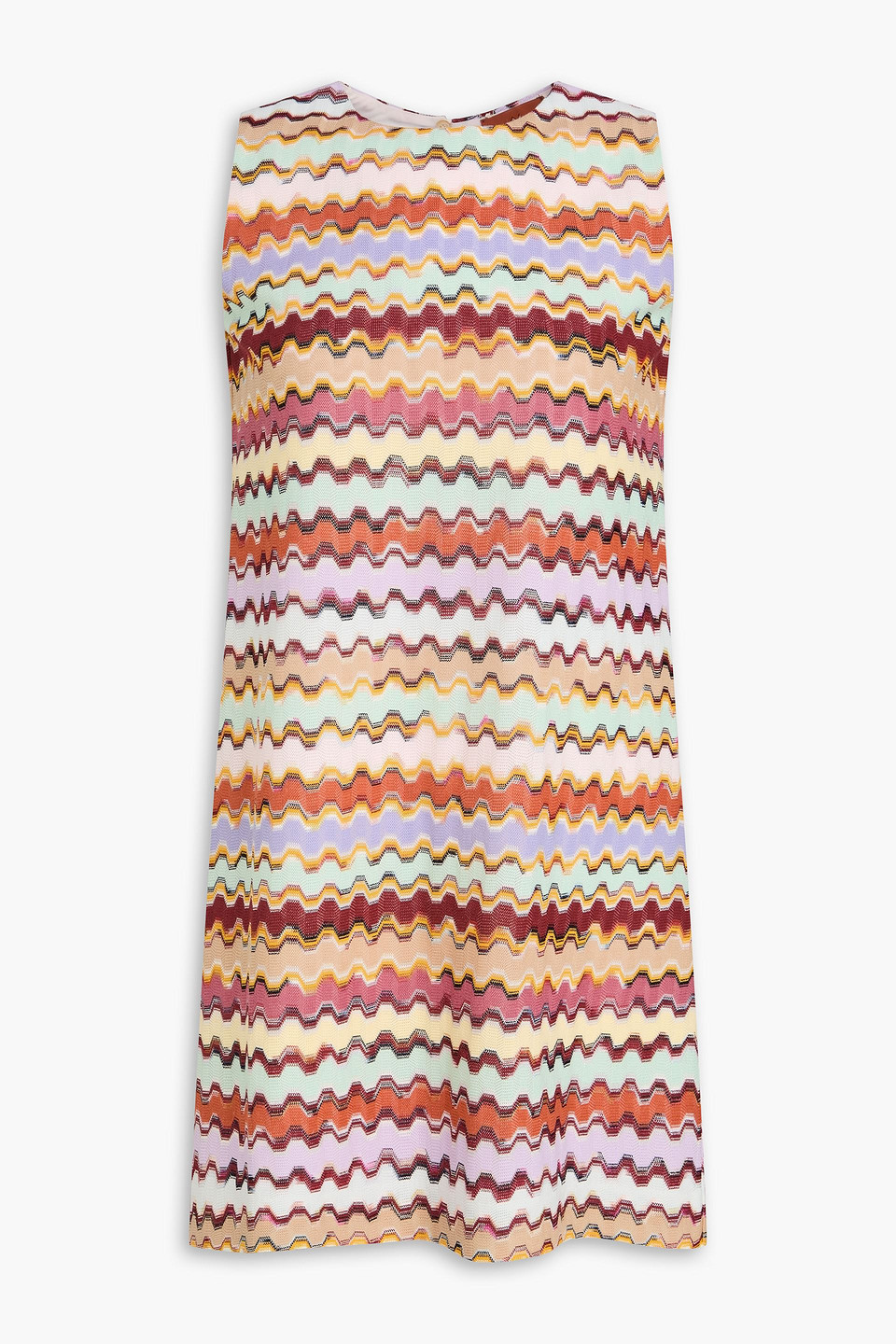 Missoni Crochet-knit Cotton-blend Mini Dress In Multi